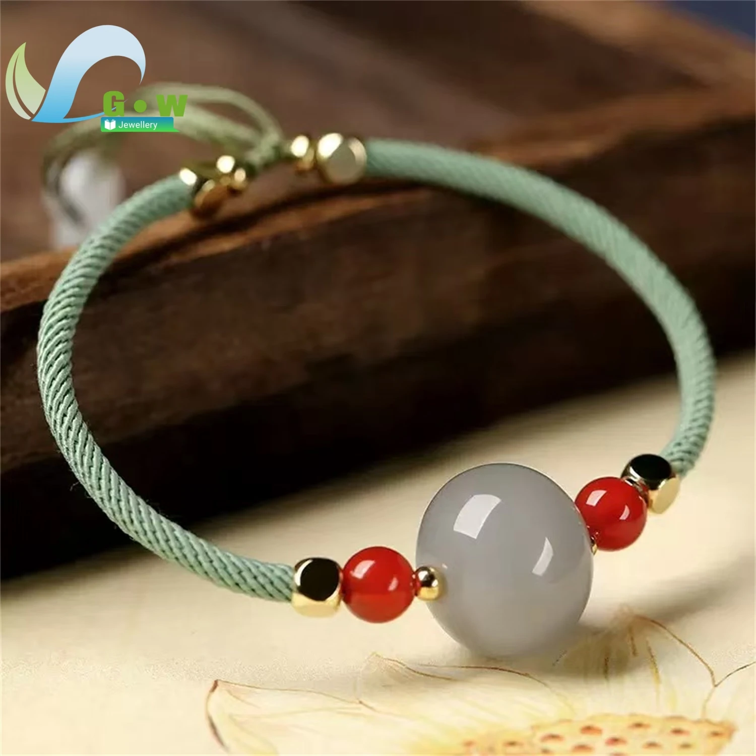 Natural Hetian Jade Red Cord Braided Bracelet Handmade Woven Wristband Unisex Friendship Couple Matching Gemstone Jewelry Charm