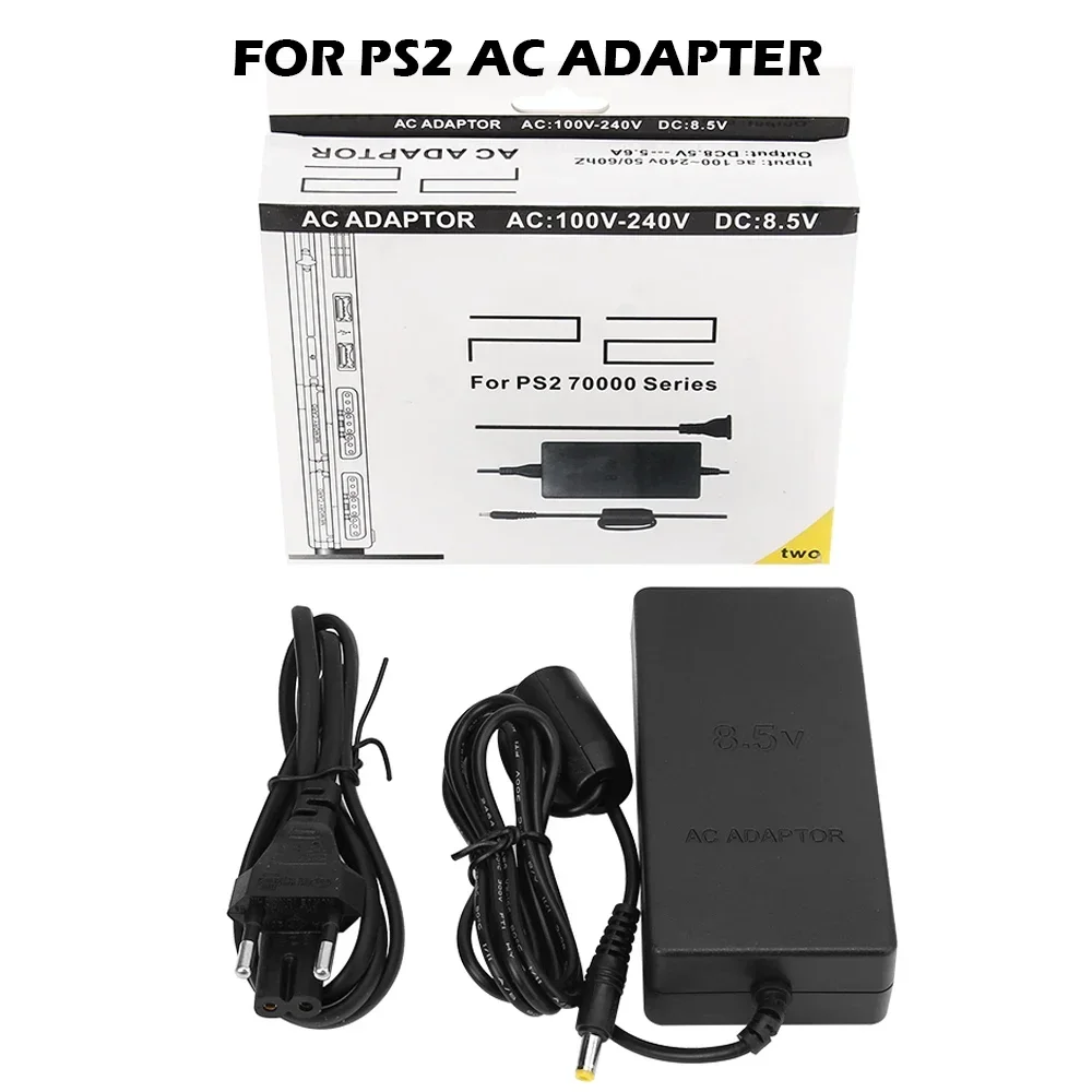 EU US PLUG 100~240V 50/60Hz AC Power Adapter For PS2 DC 8.5V Adaptor For PS2 Slim 70000 Series Gaming Console Accessories