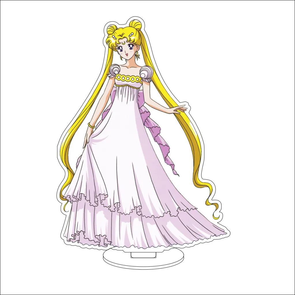 16CM Anime Minako Aino Tsukino Usagi Ami Mizuno Hino Rei Kino Makoto Small Lady Cos Acrylic Figure Stand Ornaments Gifts