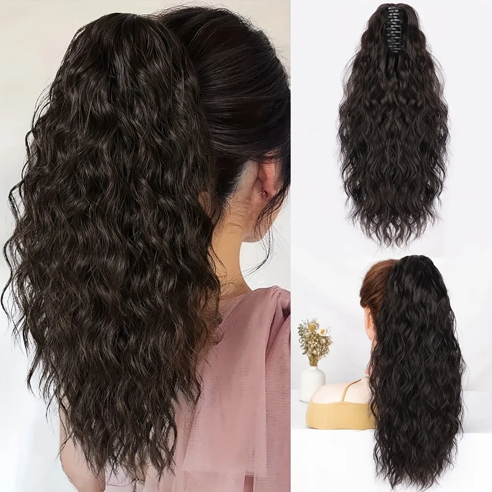 

Vintage 30cm Wig Claw Clip Curly Wavy Detachable False Hair Clip Long Hair Synthetic Ponytail Hairpin Hair Accessories