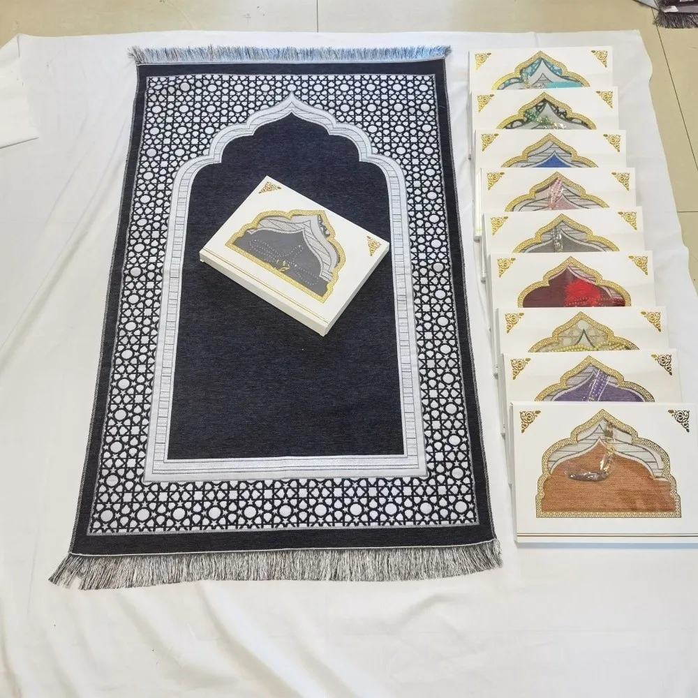 ของขวัญอิสลาม พรมละหมาดมุสลิม ขนาด 70x110 ซม. รูปทรงสี่เหลี่ยมผืนผ้า พับเก็บได้ ชุดพรมละหมาดลายชาติพันธุ์ กันลื่น ผ้าคลุมสำหรับการประกอบพิธีทางศาสนา พกพาสะดวก