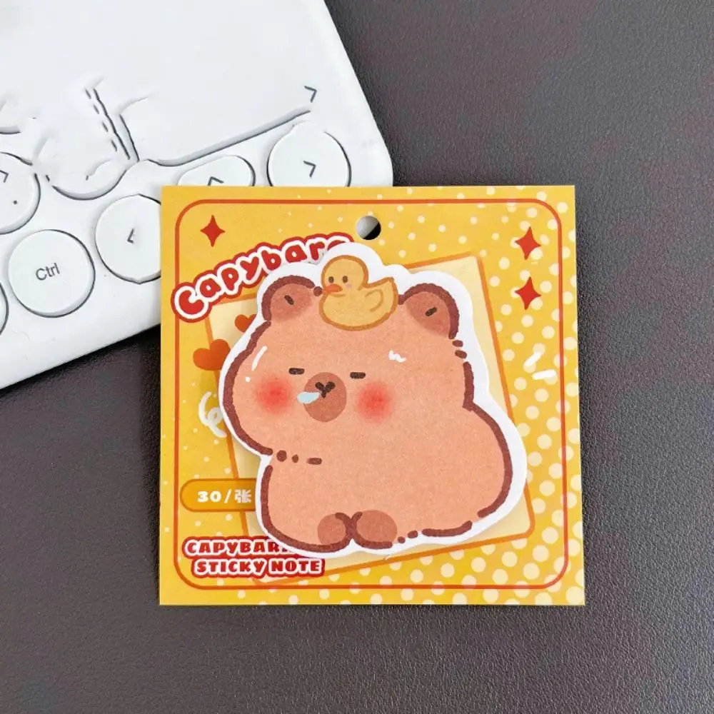 30 แผ่น/แพ็คแบบพกพา Ins Capybara รูปพิเศษ Sticky Note Sticky การ์ตูน N ครั้งโพสต์ To Do List น่ารัก MeMO Pad ข้อความ