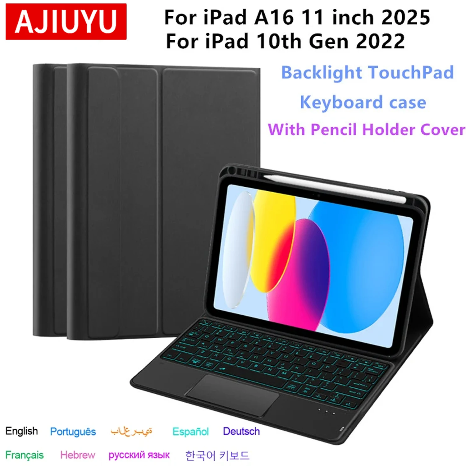 

For iPad A16 11 Inch Case with Keyboard,Detachable Wireless Bluetooth Keyboard+Tablet Cover For iPad 10th 11th Generation Case