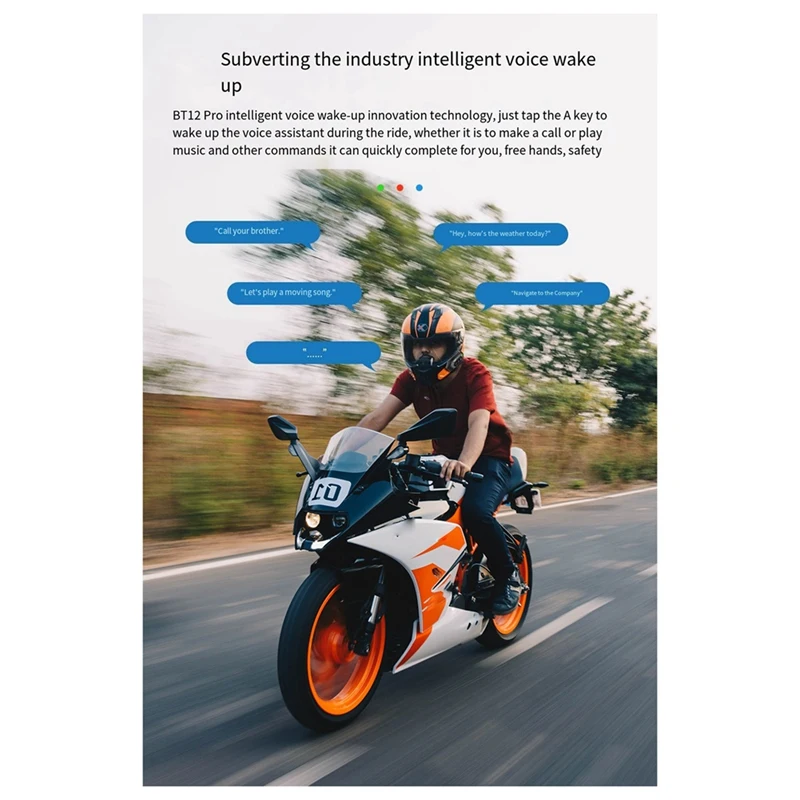 BT12Pro New Colorful Lights 5.3 Solution Motorcycle Helmet Bluetooth Headset Waterproof Noise Reduction 2000MA Battery-VVBC