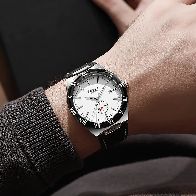 Stainless Steel Constellation Series Date Luminous Waterproof Self-Wind Automatic Mechanical Watch for Men