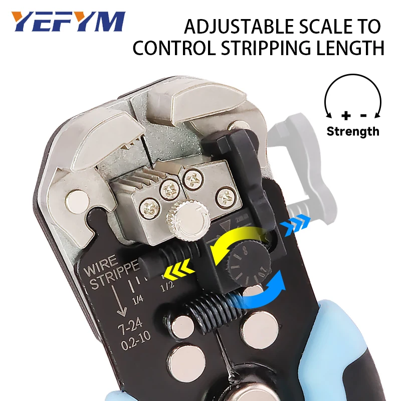 كماشة تجريد الأسلاك (0.25-10 مم2) 5 في 1 YES-1B أدوات أوتوماتيكية متعددة الوظائف لتجعيد وتقطيع وتقسيم الأسلاك
