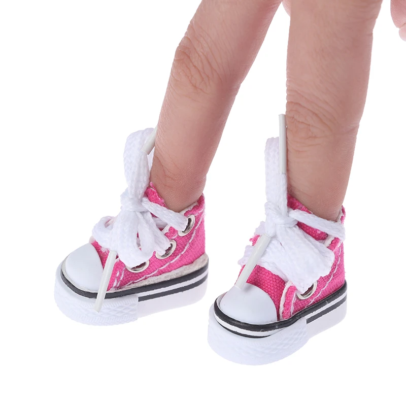 3.5cm Mini Finger Shoes Canvas Toys Boots Cute 1/6 Doll Shoes Skateboard Shoe