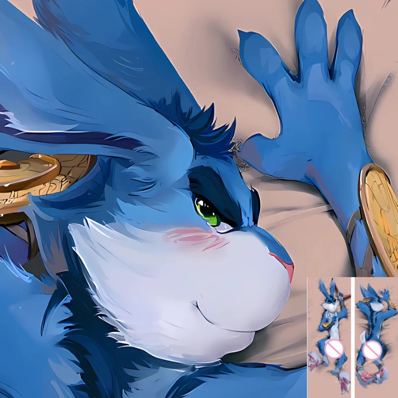 

Пушистая пушистая наволочка Bunnyund Orcus в стиле аниме Dakimakura, двухсторонний принт, обнимающая тело, декоративная наволочка, чехол