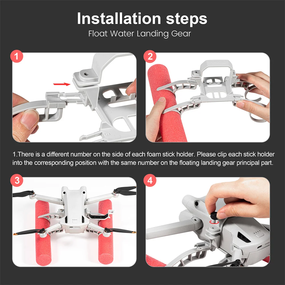 DJI 미니 3 프로용 접이식 플로트 워터 랜딩 기어, 스폰지 부력 바, 보호 스탠드, 드론 액세서리