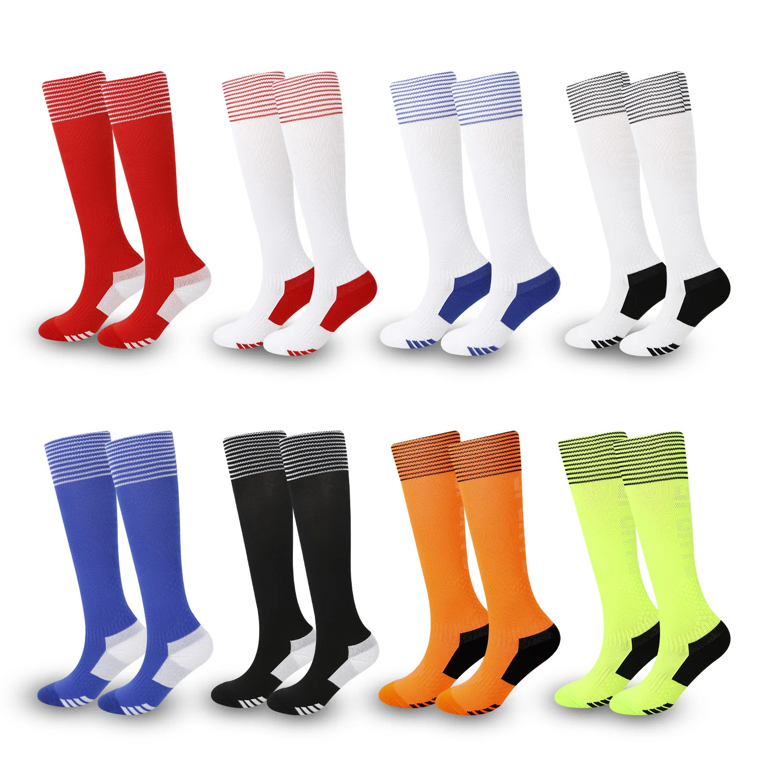 

Football socks, long tube sports socks, white long tube socks, towel bottom, breathable, all rubber elastic men's socks