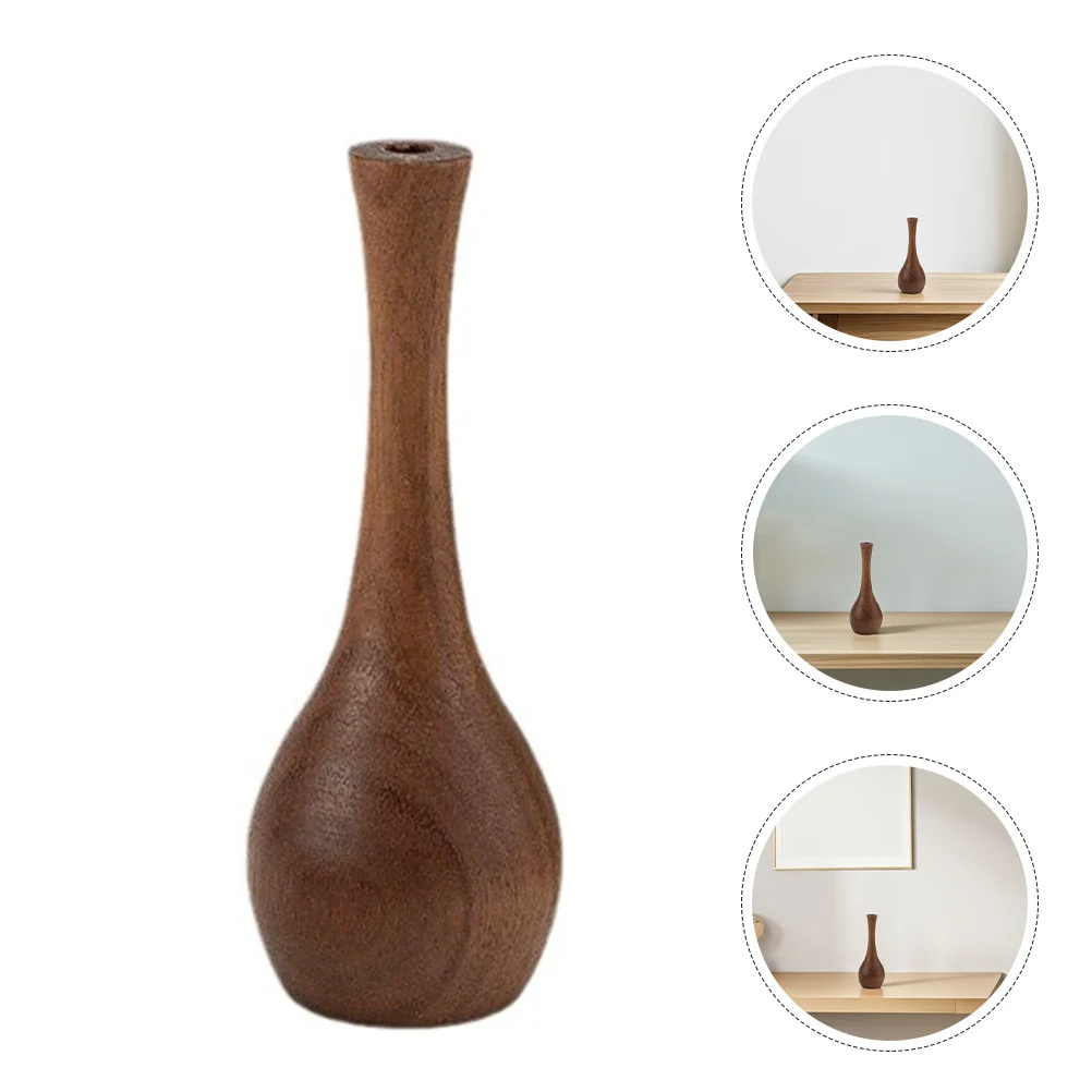 

1pcs Wooden Vase For Flower Modern Tall Floor Vase Solid Walnut Wood Floral Arrangement Home Office Decor Vases For Decor