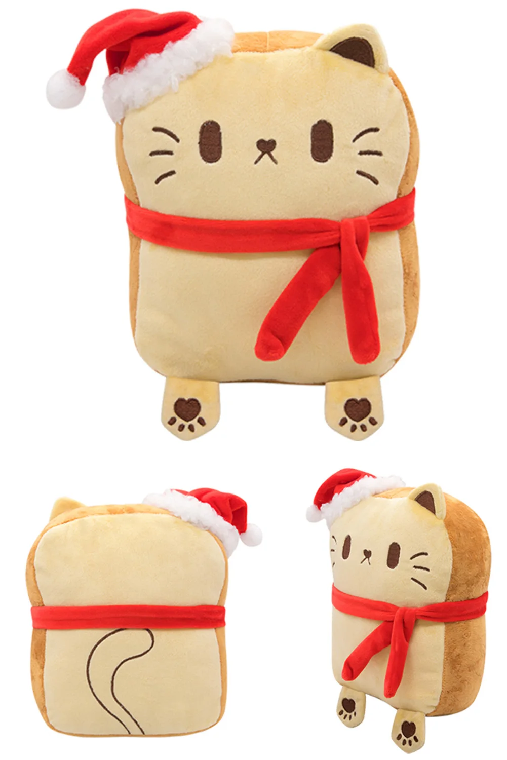 Vermomming 25Cm Schattige Broodvormige Kat Plushie Kerstbeeldje Rekwisieten Xmas Verjaardagscadeaus Fancy Party Decor Mascotte