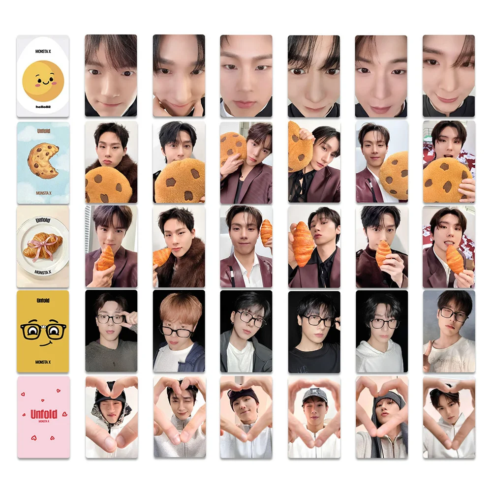 Hot Sale Monsta X HD Photocards Cosplay Gloosy LOMO Cards Hyungwon I.M Shownu Jooheon Kihyun Minhyuk Postcard Fans Gift
