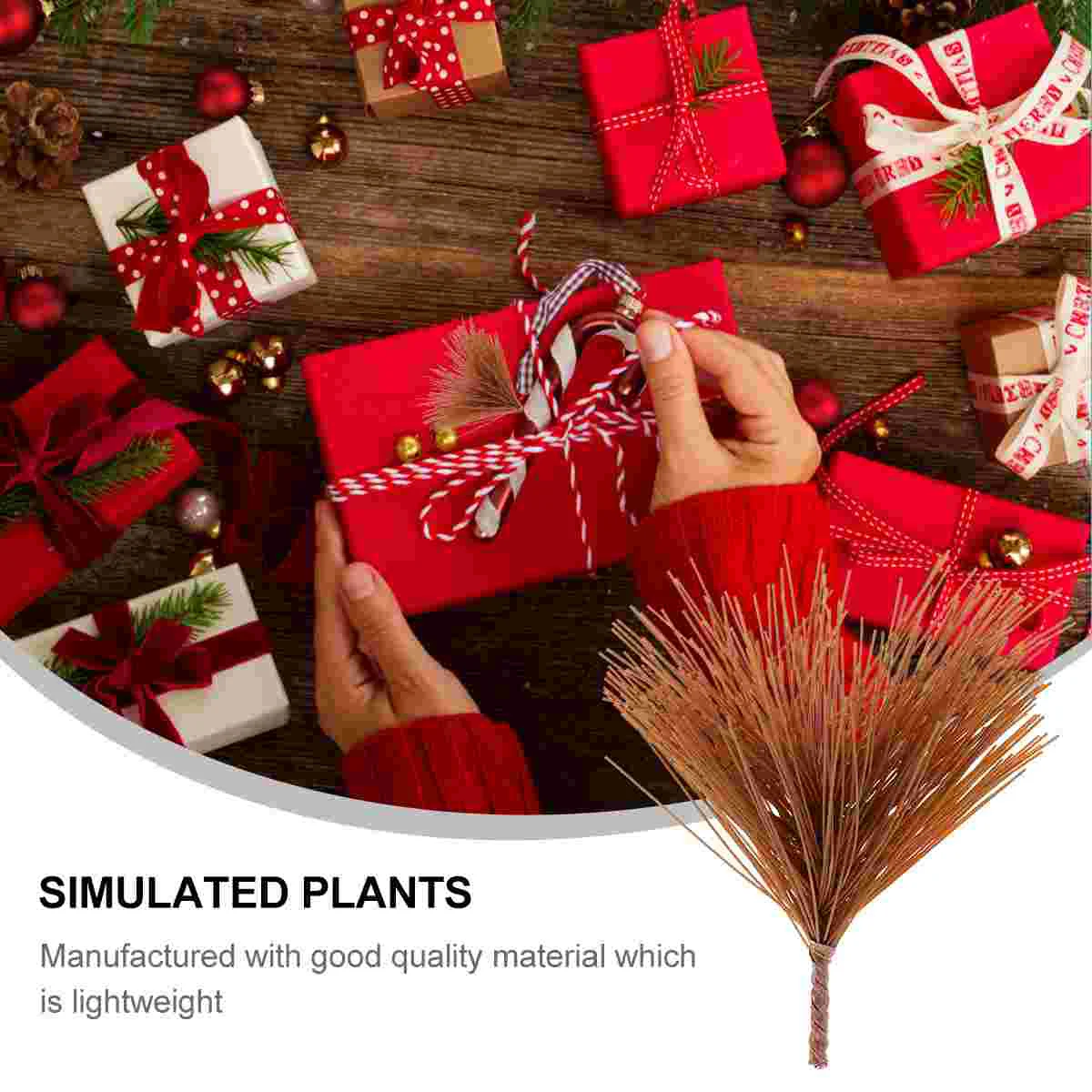 Greenery Stems Plastic Pvc Pine Needles Photo Props Colorfast Branches Garland Artificial Outdoor Plants