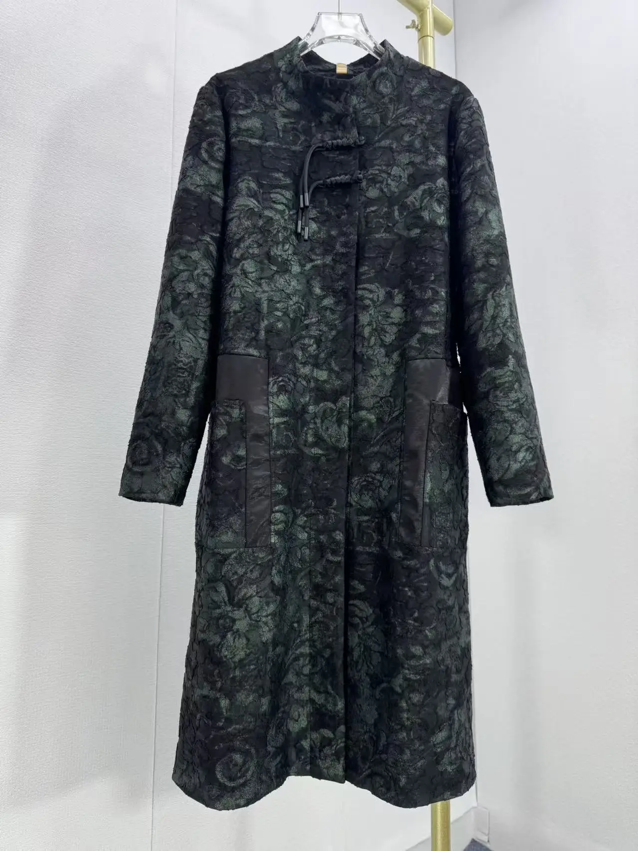 

Faionable Autumn Winter Chinese Sle Women's Coat Loose Long Stand Collar Windbreaker ly Ladies Outerwear