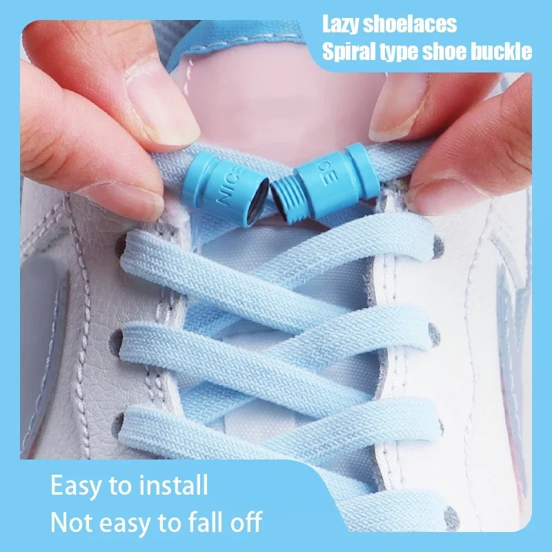 Colorful Capsule Lock Shoelaces Without Ties Elastic Laces Sneakers No Tie Shoe Laces Kids Adult 0.6cm Flat Shoelace for Shoes