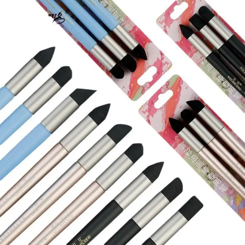 New 2/3Pcs Soft Sponge Mixing Stumps Oil Pastel Smudge Pen Multi Shape Tips For Artists Drawing Painting