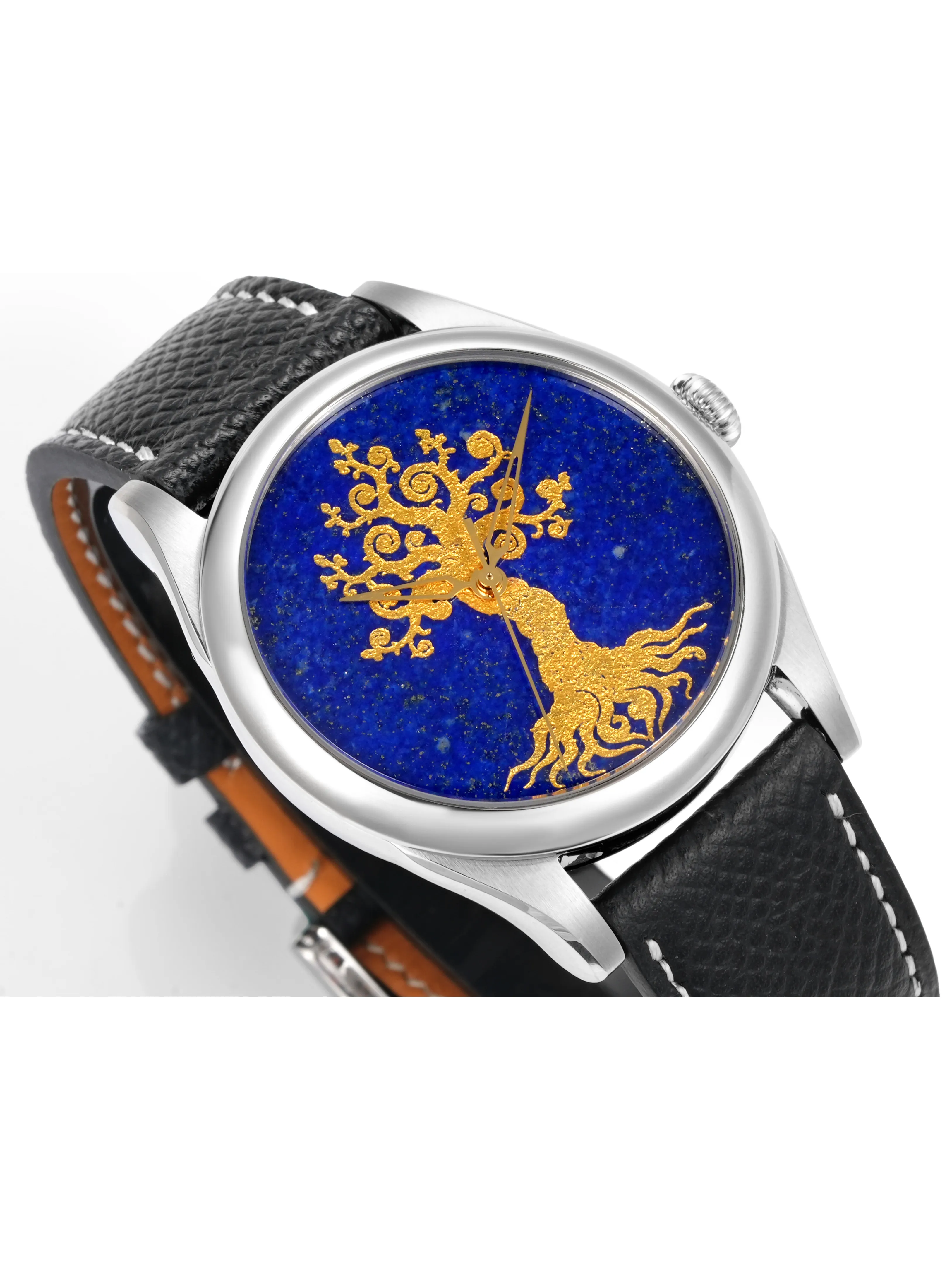 HUASUO Ancient Egyptian Secret Pattern Luxury Mens Watch PT5000 Automatic Mechanical 38mm Stainless Steel Case 5ATM Waterproof