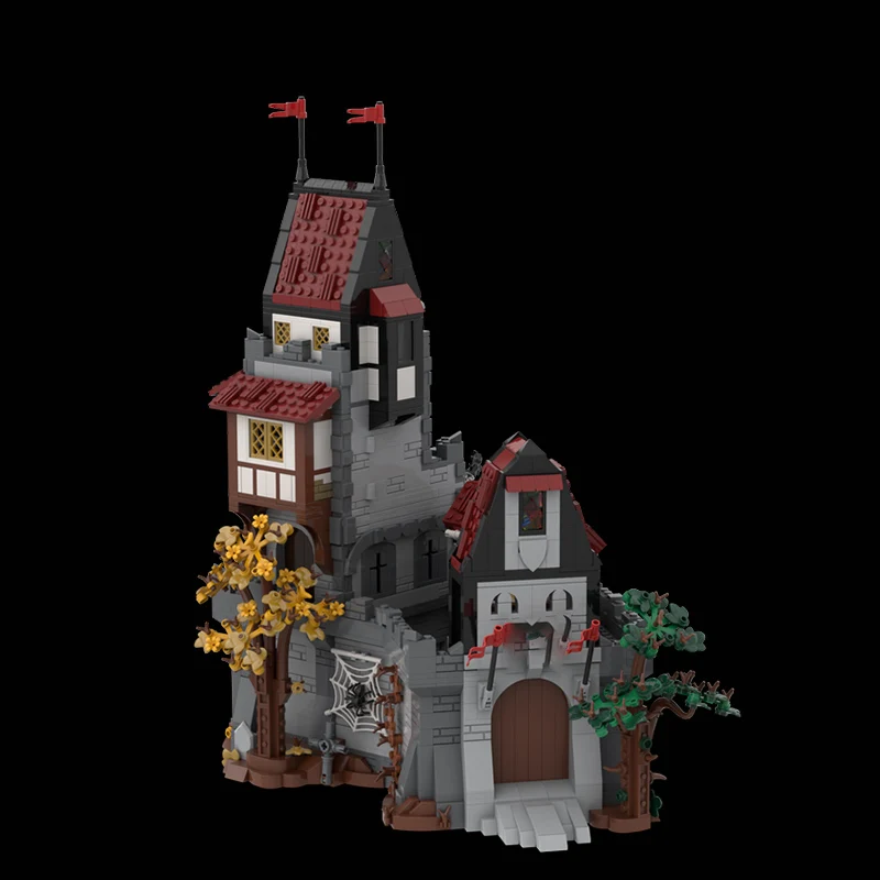 Medieval Castle Model MOC Building Bricks Forest Rock House Modular Technology Gifts Holiday Assemble Children Toys Suit