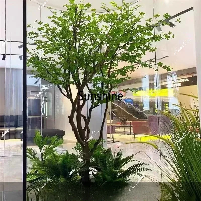 Large-scale simulated fake tree green plant landscape decoration indoor window landscaping ornamentTJ