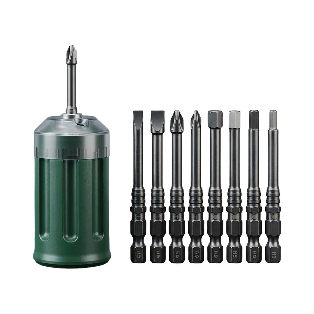 Green For S2 Alloy Steel 8 In Magnetic Screwdriver Set Portable Bucket Storage For Home Furniture Assembly Repair Hand Tools Kit