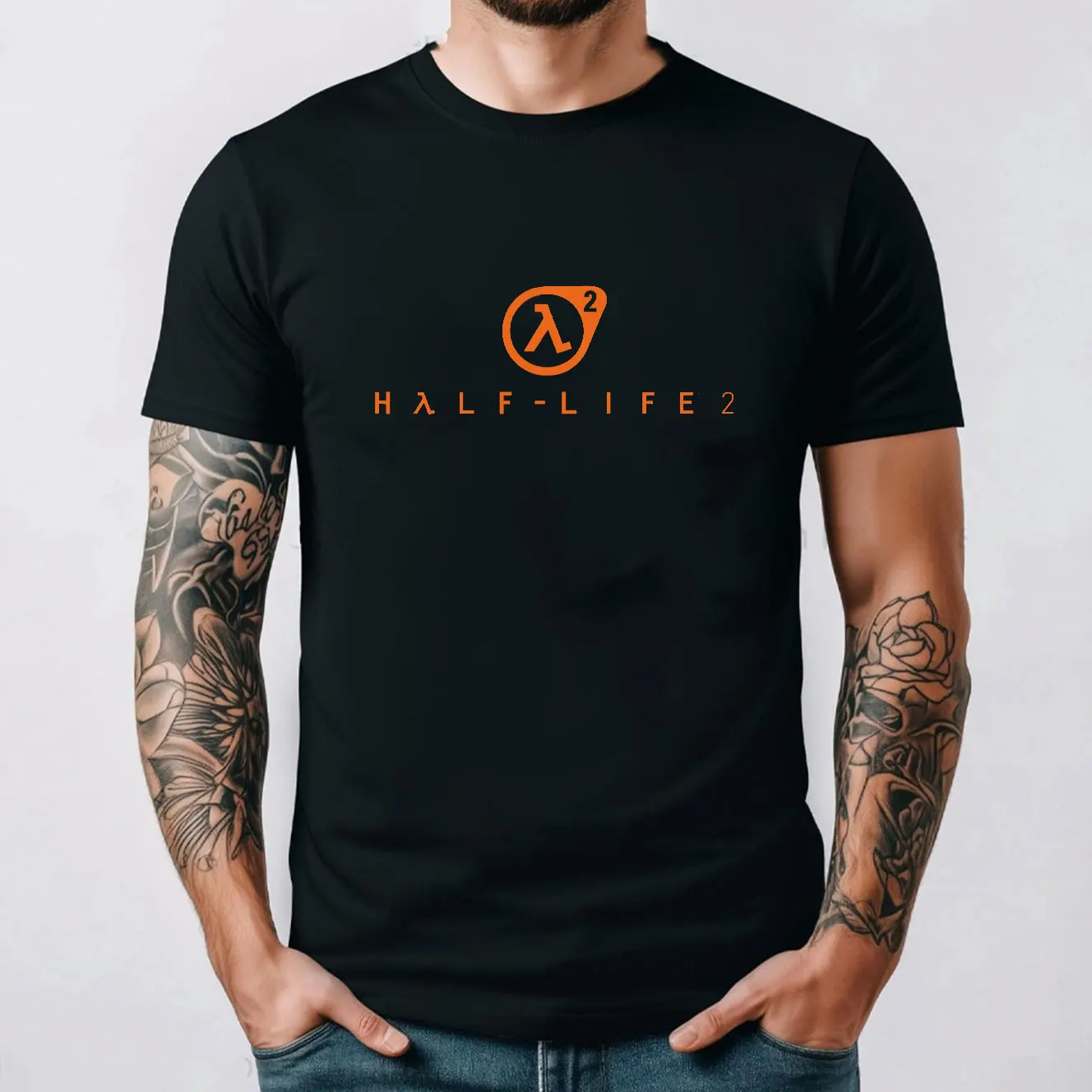 

Half Life 2 Tshirt Vintage 2003 Valve Premiere Showing Video Game Men Sz Large Men's Cotton T-shirt Regular Short Sleeve Summer