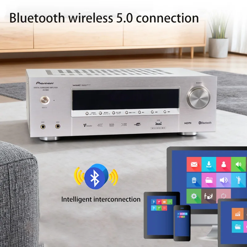 5.0 Bluetooth Amplifier 1200W High  Amp 5.1 Home Theater Sound System Hifi Fever Fiber Coaxial For Speaker Amplifiers