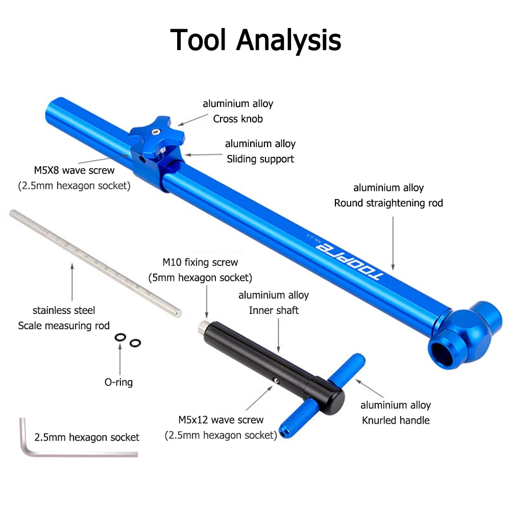 TOOPRE Professional Bicycle Derailleur Hanger Bike Tail Hook Alignment Tools Bike Hook Aligner Corrector Cycling Repair Tool Kit