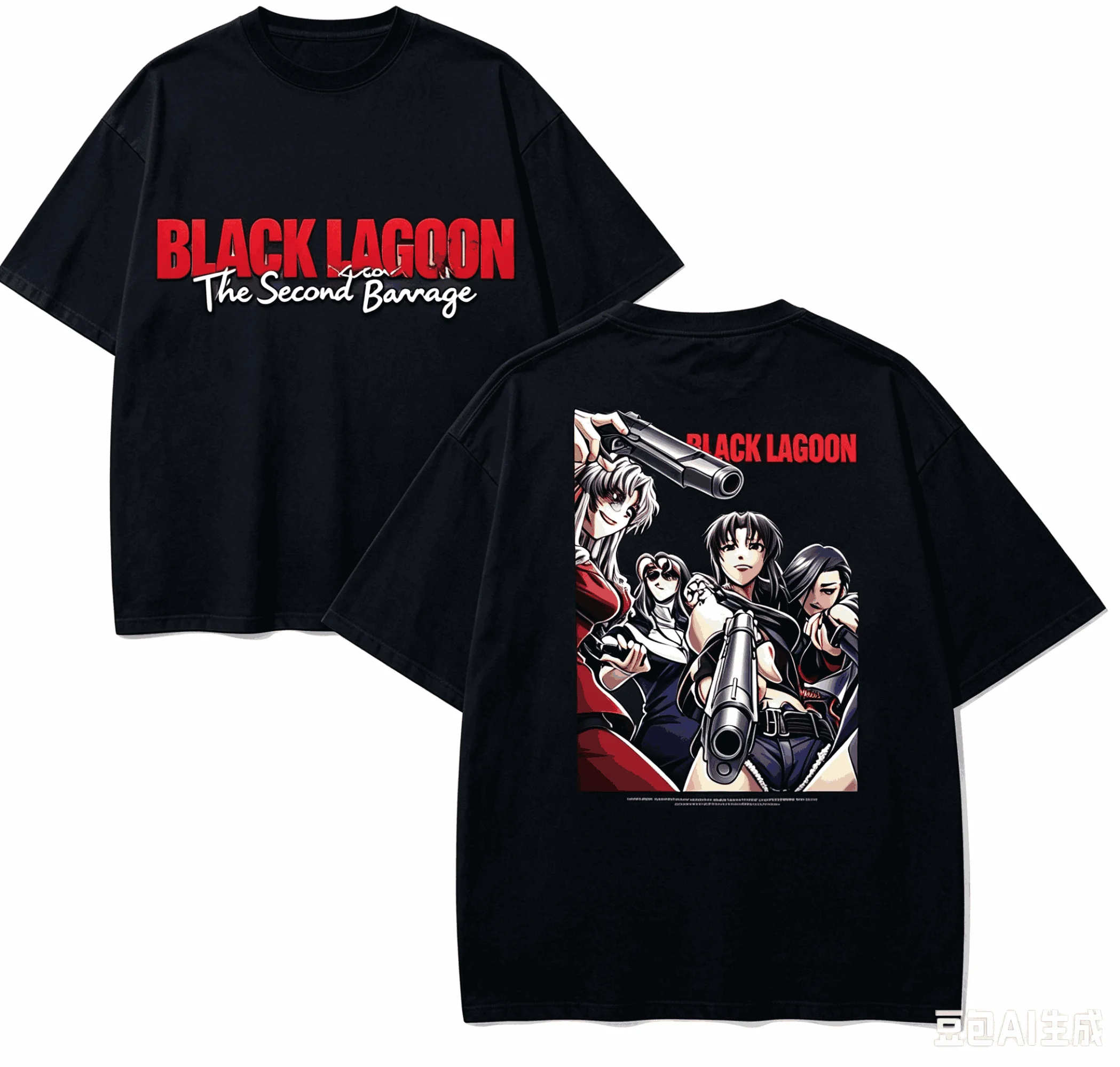 Black Lagoon Anime Lover T-shirt Harajuku Cotton New Model High Street Oversized Unisex Short Couples Streetwear Trendy soft tee