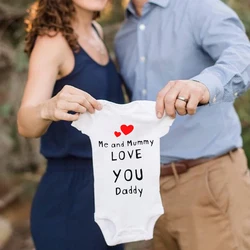 Me and Mummy Love You Daddy Baby Boys Girls Jumpsuit Newborn Baby Infant Clothes Short Sleeve Bodysuit Valentines Day Gifts