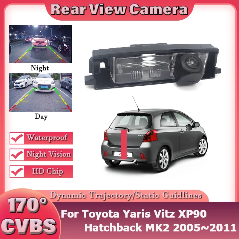 Night Vision Rear View Camera Reversing Camera Car Back up Camera HD CCD Wide Angle For Toyota Yaris Vitz XP10 Hatchback