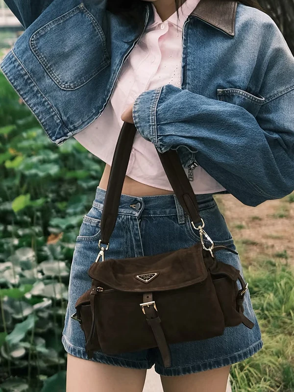 حقيبة رسول نسائية متعددة الجيوب من الجلد المدبوغ، موديل 2025 الجديد، خفيفة الوزن وفاخرة، حقيبة كتف عملية بتصميم عصري