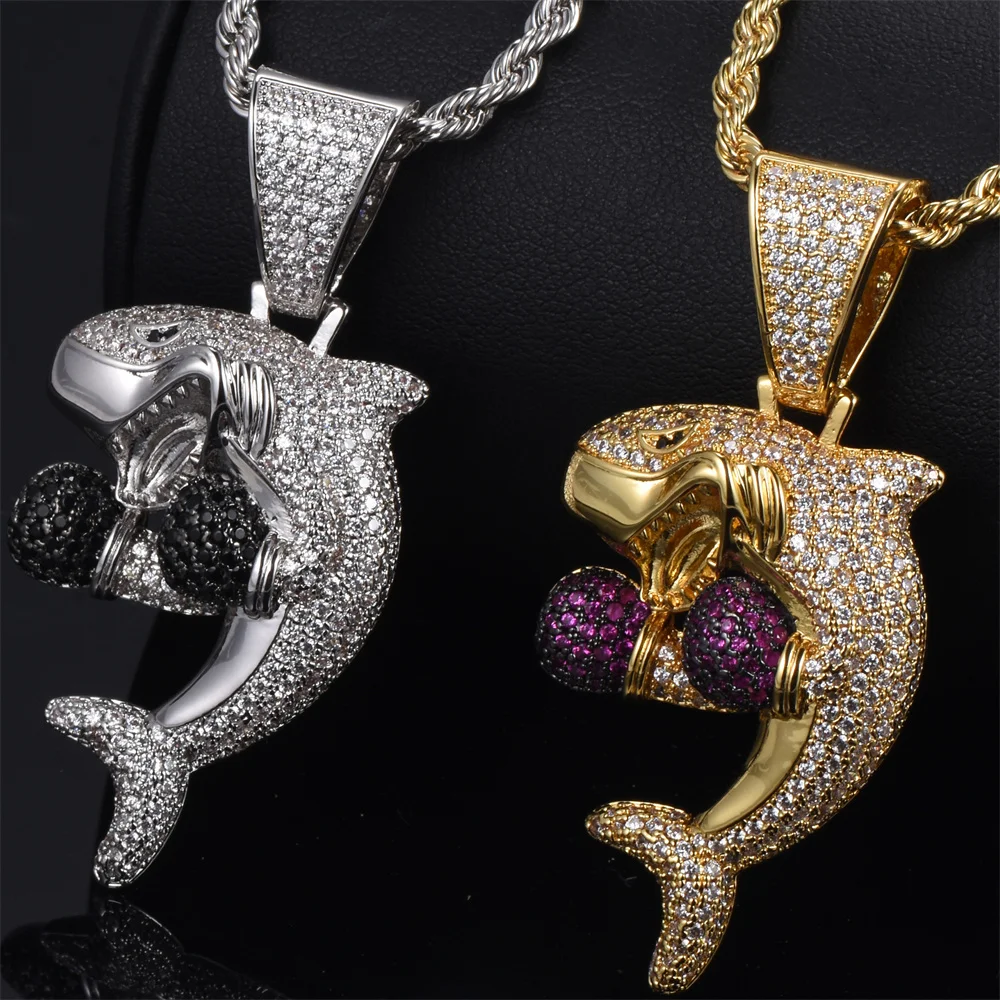 

Unisex Hip-hop Pendant European and American Design Sparkling White Zircon - Set Cool Accessory