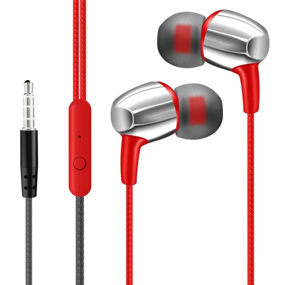 Portable 3.5mm Earphones Stereo In Ear Wired Headset Noise Canceling Deep Bass InEar Microphone For Phone PC