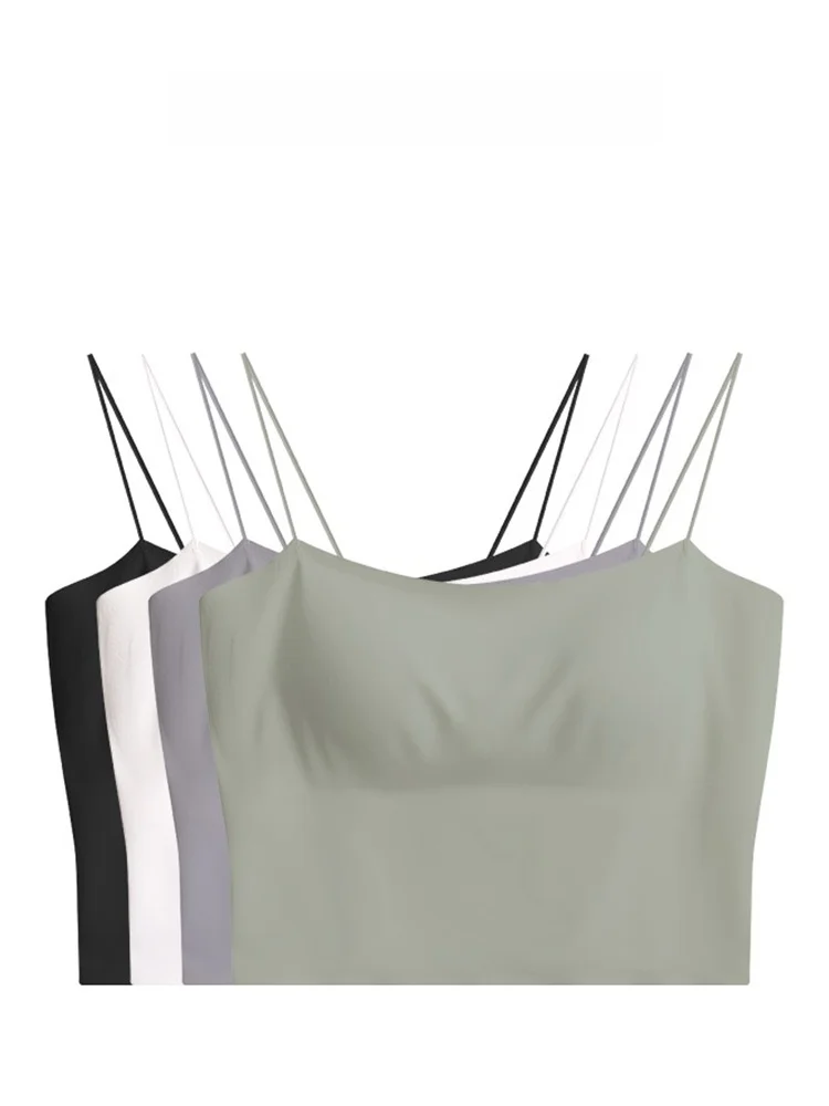 

Silky Smooth High Elastic Ice Sensation Sl Capsule Wardrobe Multi Color Brtte Tank Top Women's Faion Vest Strap