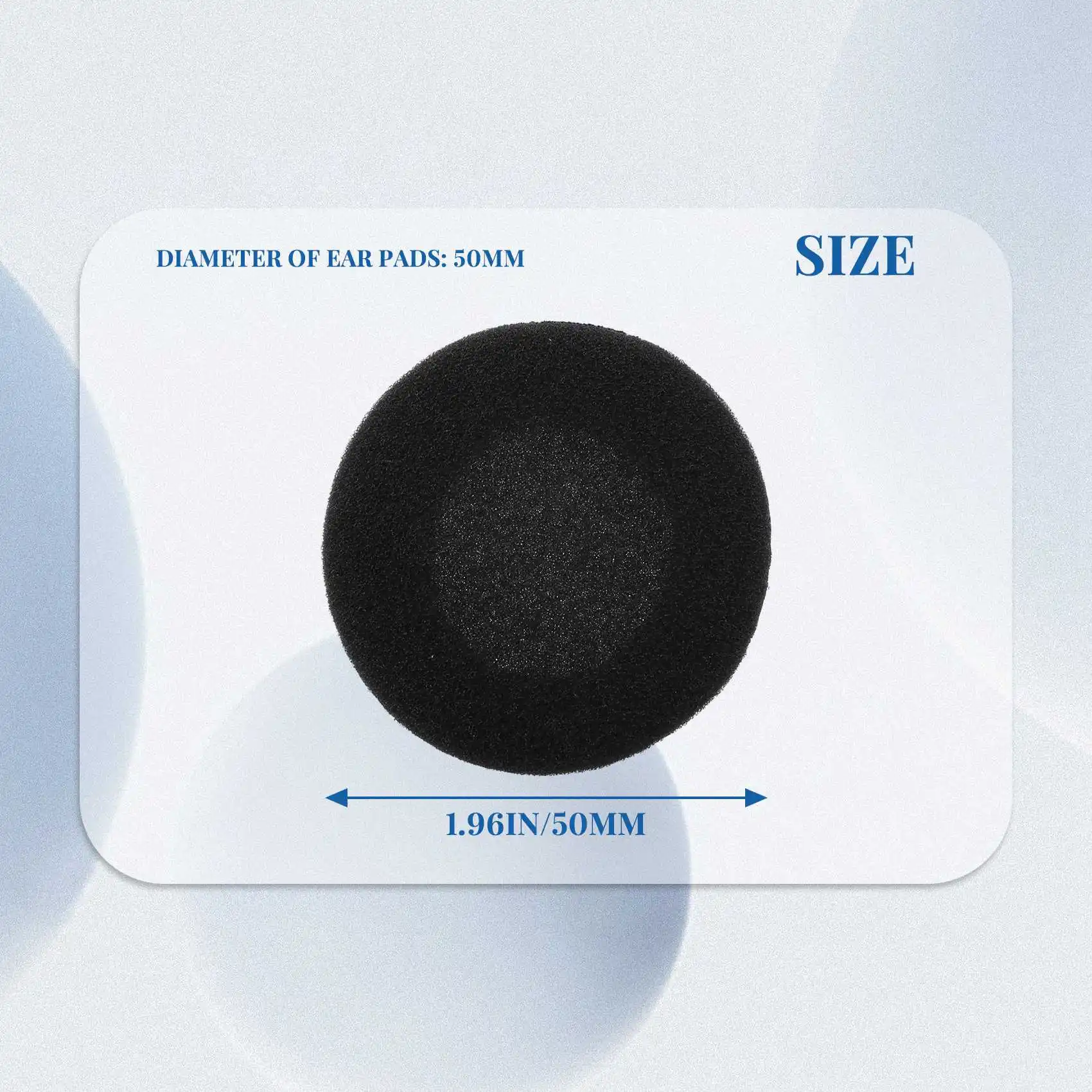 

L62A Foam Pad Ear Pad Cover for Headphone (Black, 50mm, Packet Of 2 Pcs)