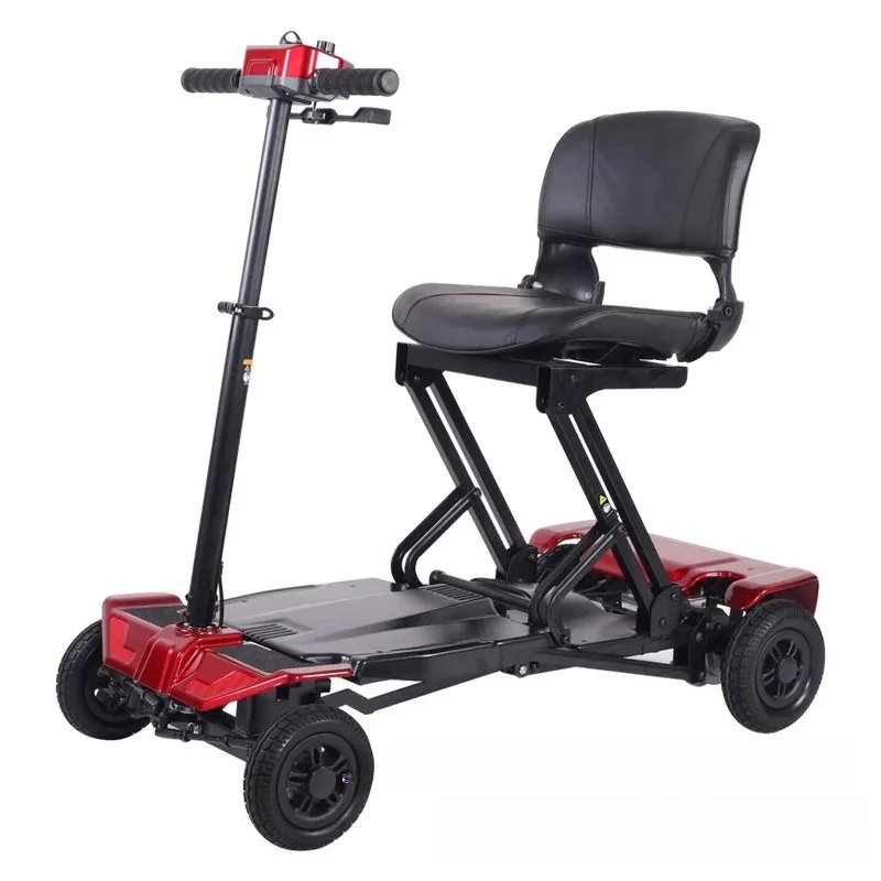 سكوتر أوتوماتيكي قابل للطي لكبار السن ذو أربع عجلات، يمكن استخدام بطارية ليثيوم مريحة على متن الطائرة #5