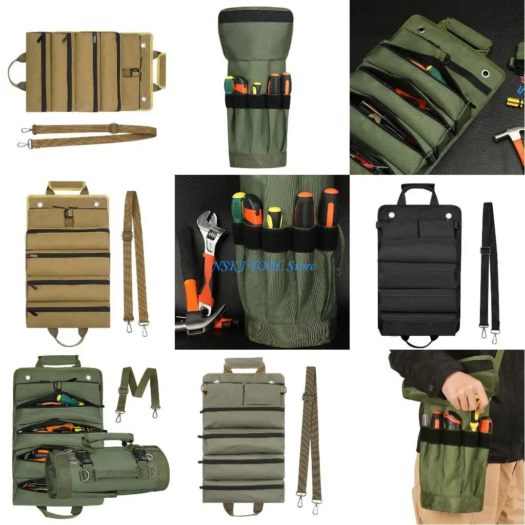 

L8RC Small Tool Bag with 5 Zipper Pockets Wear-Resistant Tool Carry Bag Tool