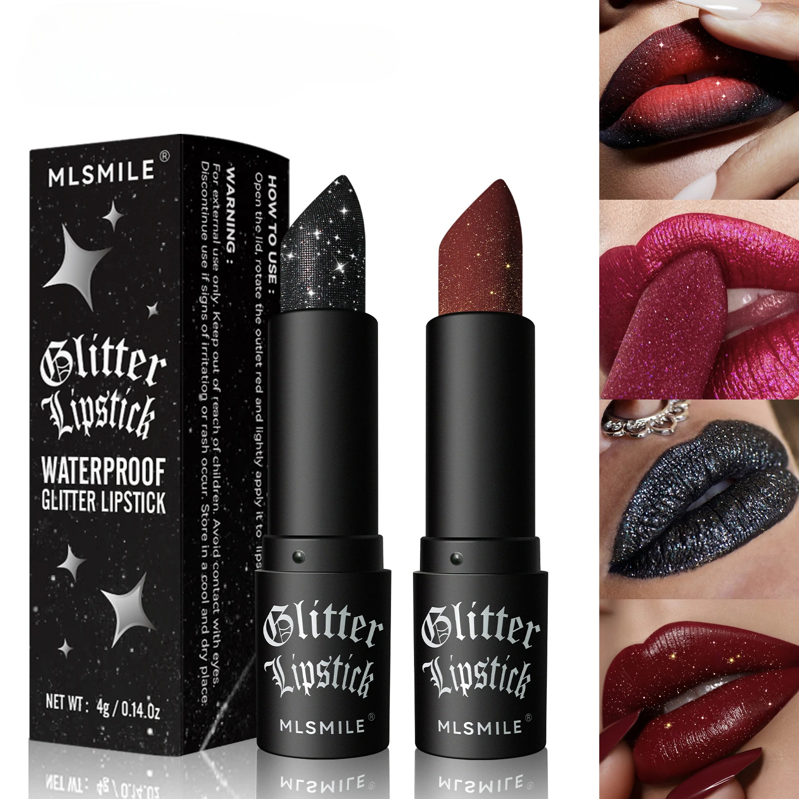 Waterproof Nude Glitter Lipstick 7 Colors Long Lasting Non-stick Cup Velve Red Mermaid Sexy Shimmer Lipsticks Makeup Cosmetic