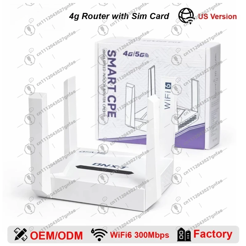 Modem Wifi WAN/LAN 4G Router 300Mbps Router Wi-Fi with SIM Slot Type-C 2.4GHz Hotspot Wifi 6 Router for Electronic Devices