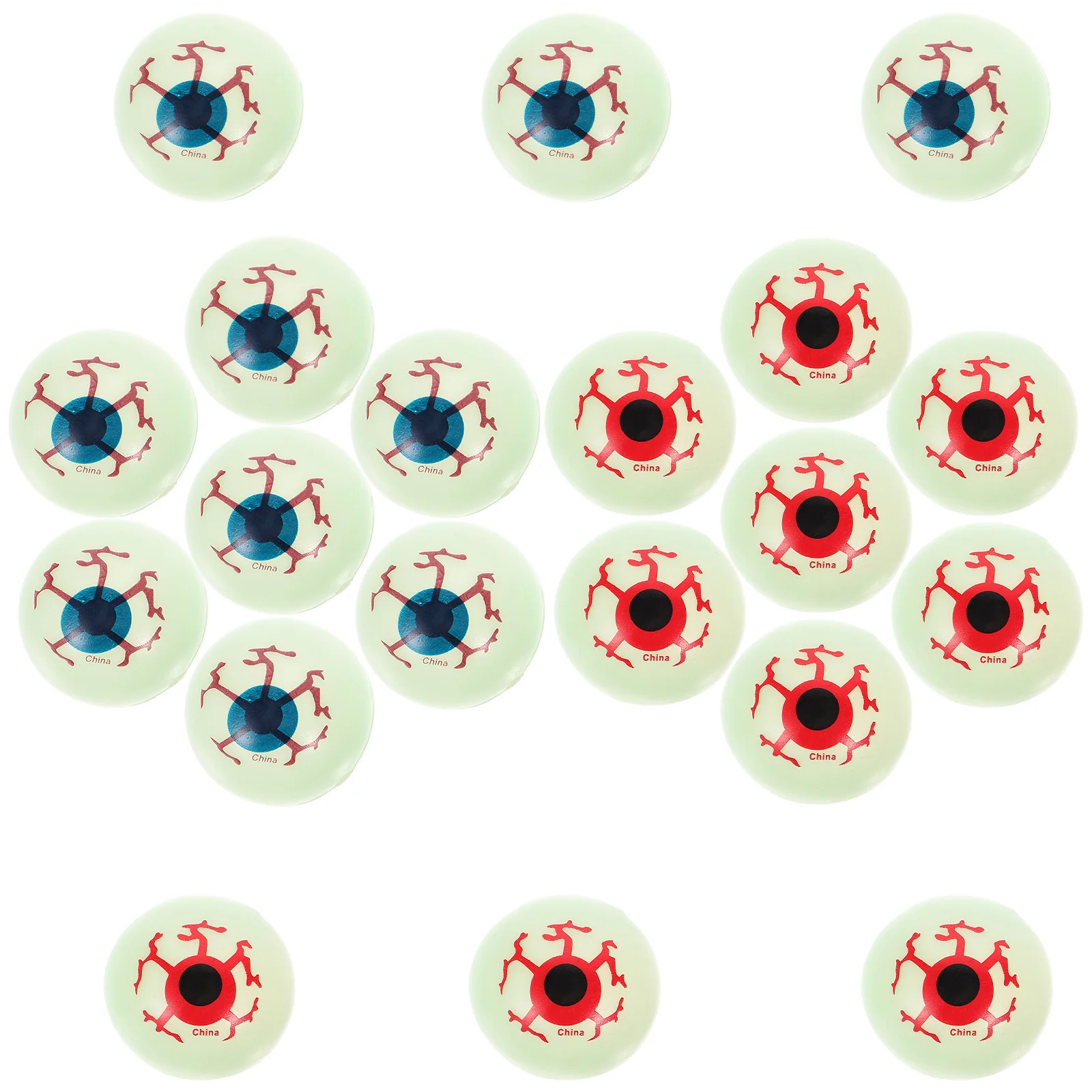 

20 Pcs Luminous Eyeball Kids Eyeballs Halloween Sweets Party Tableware Glowing Decoration Semicircle