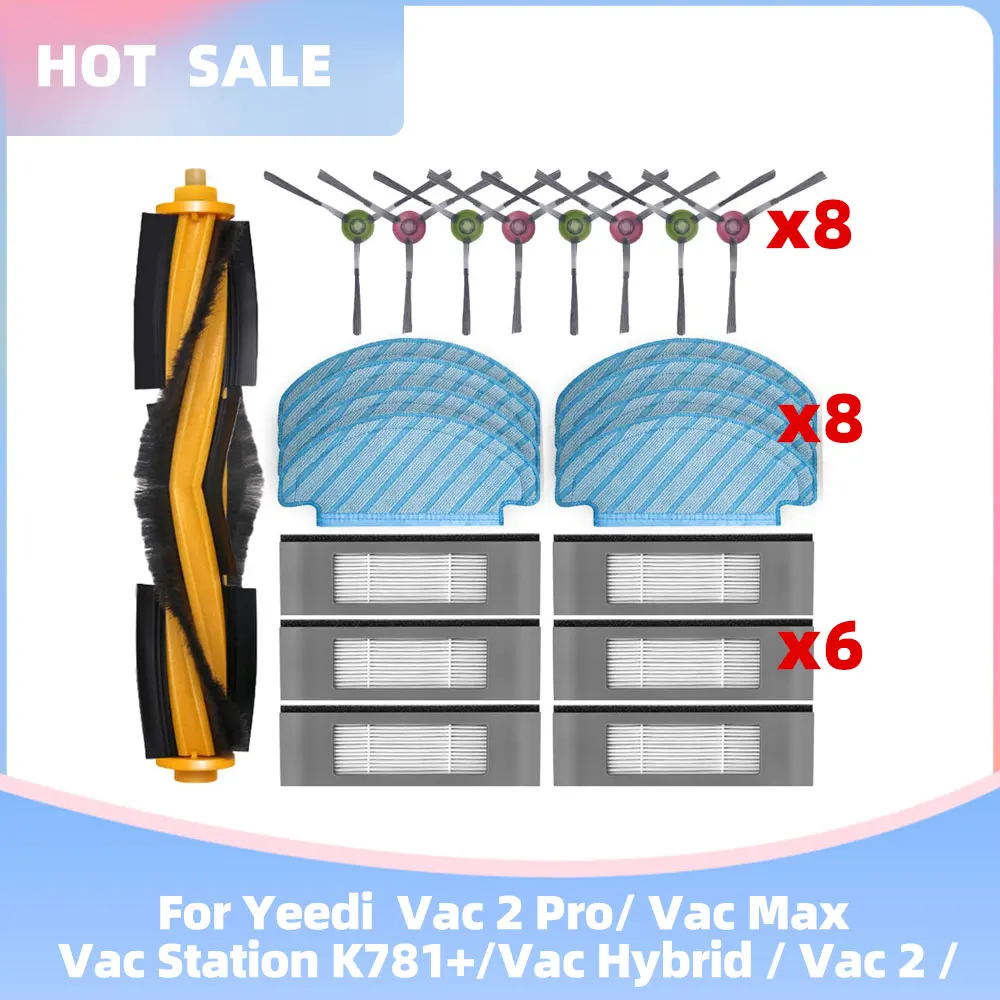 

Compatible For Yeedi Vac 2 Pro / Vac Station K781+ / Vac Hybrid / Vac 2 / Vac Max Main Side Brush Filter Mop Robot Vacuums Part