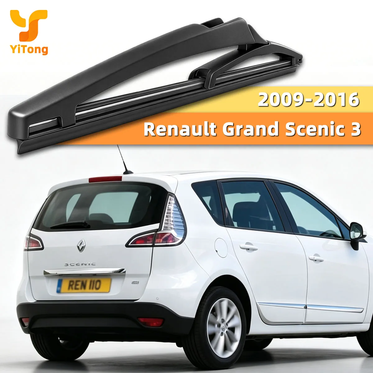 

Yitong Suitable Fit Renault Grand Scenic 3 2009-2016 Rear Wiper Blade Back Windshield Cleaning Natural Rubber Car Replacement