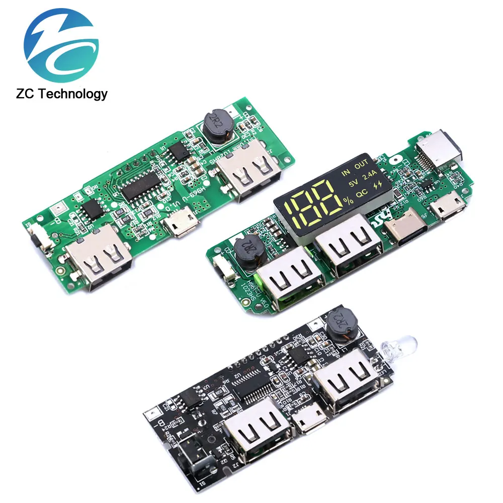 Dual USB 5V PD Mobile Power Bank 18650 Battery Charger PCB Power Module Accessories For Phone DIY New LED LCD Module Board