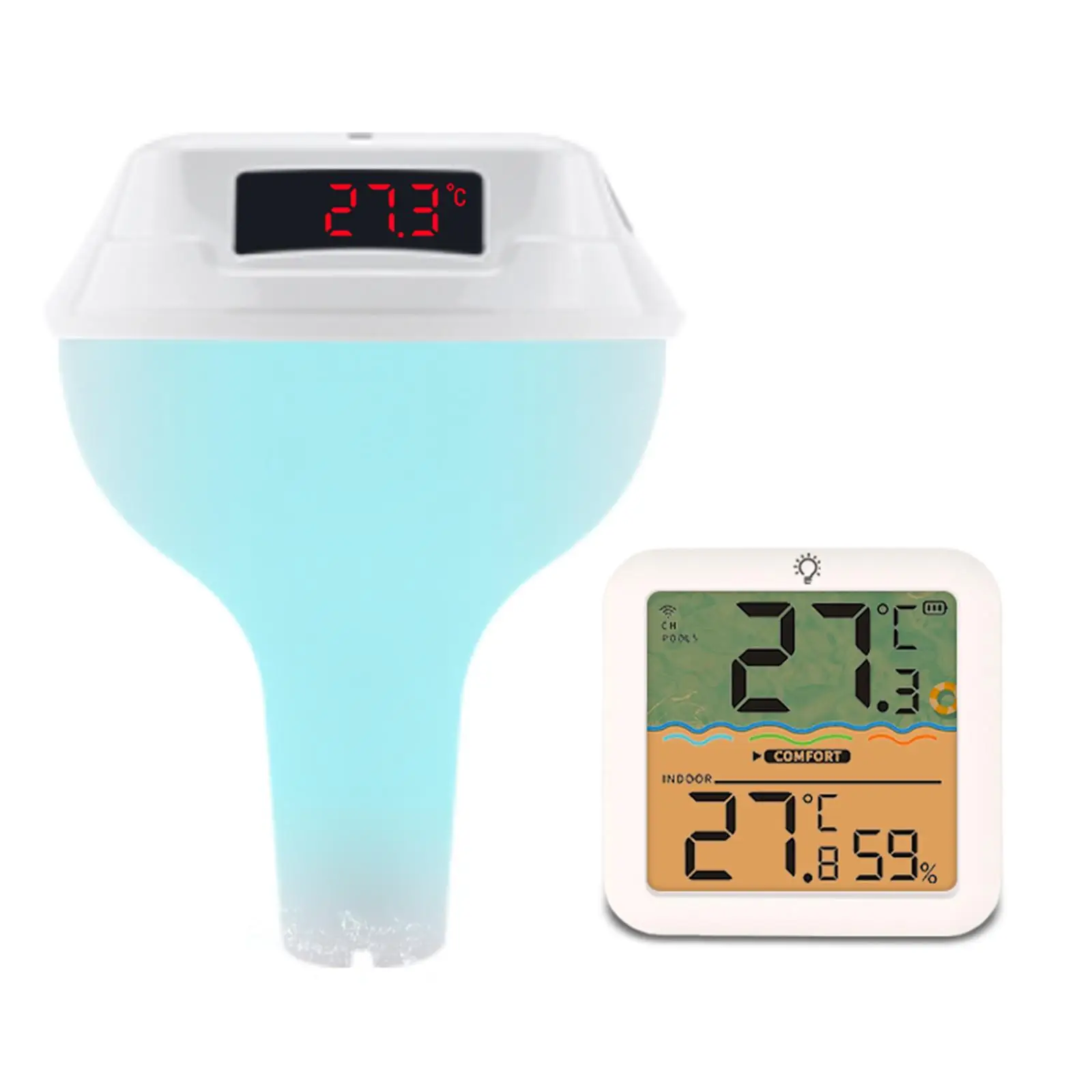 ميزان حرارة حمام السباحة بالطاقة الشمسية IP68 مقاوم للماء لاستحمام حمام السباحة في بركة السمك