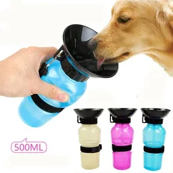 500ml Outdoor Portable Pet Dog Water Bottle Extrusion Large Dog Travel Water Cup Drinking Water Feeder Bowl for Dog Cat