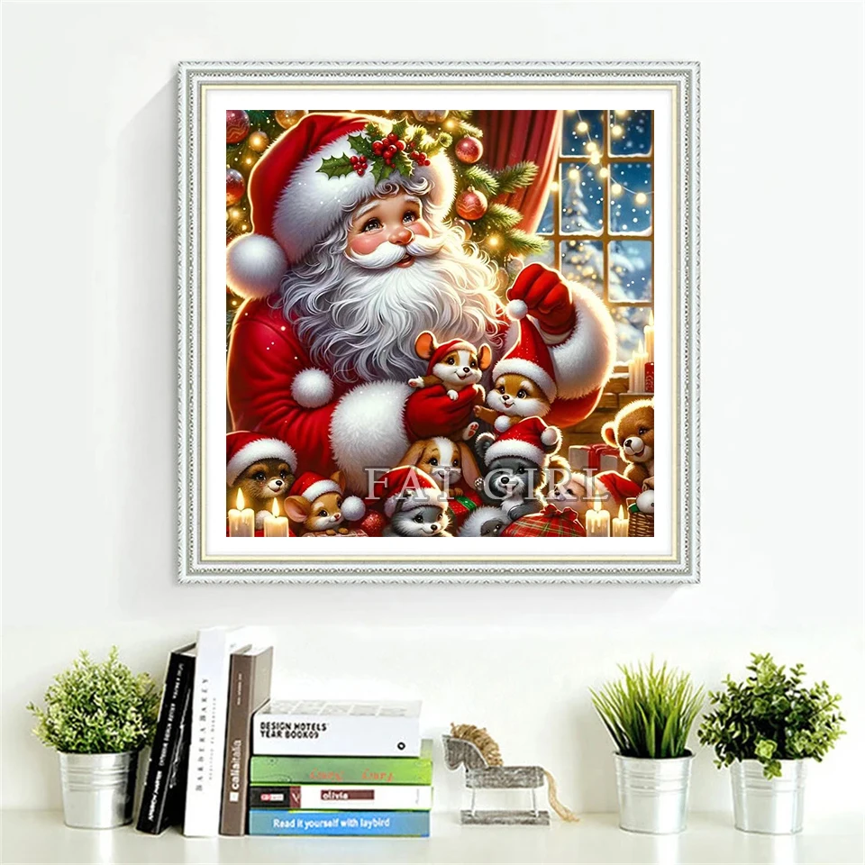 New Christmas Collection 2024 Diamond Painting Santa Claus and Deer Full Round/Square Mosaic Diamond Embroidery Home Decor B14