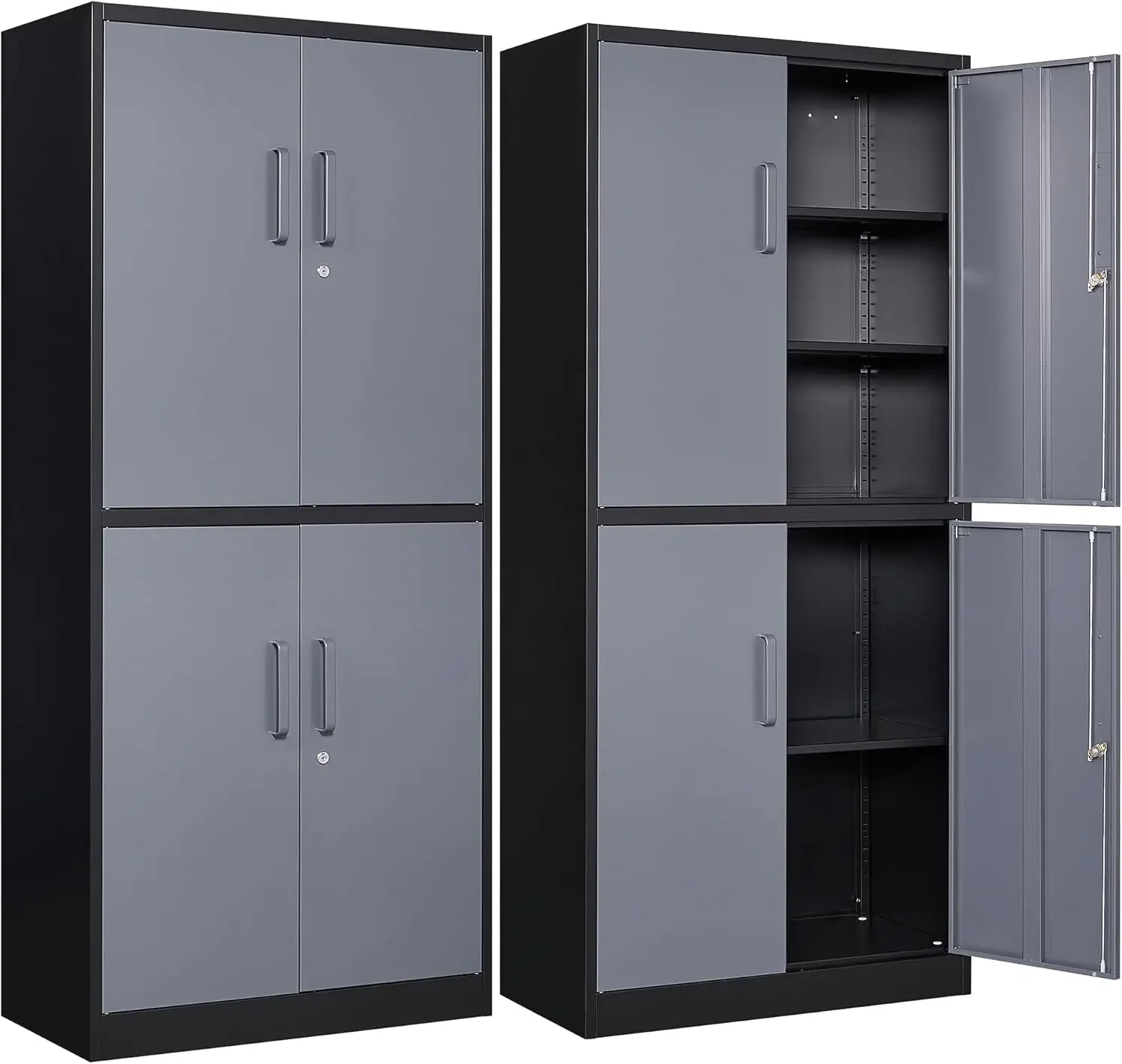 Metal Storage Cabinets With Doors And Shelves,71" Metal Garage Storage Cabinet with Lock,Metal Cabinet with Locking Doors