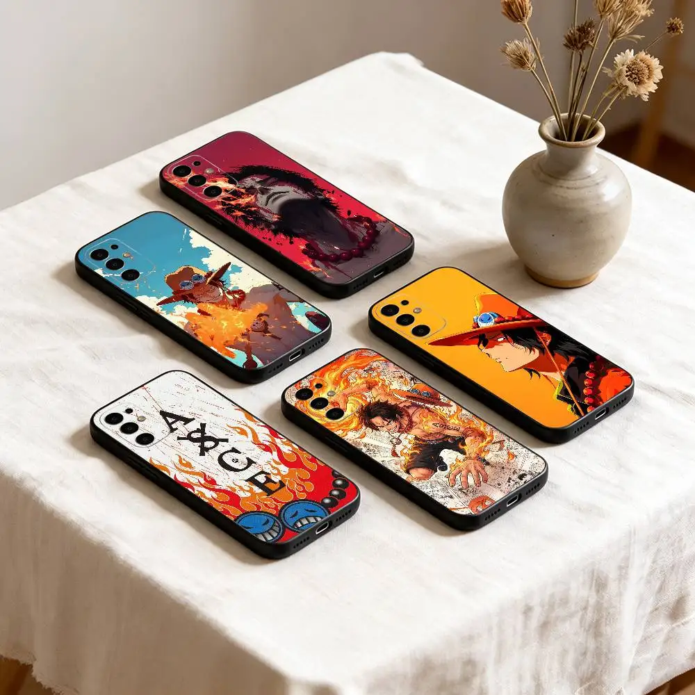 

Portgas D. Ace Fire Fist One Piece Phone Case Black Silicone Soft For Samsung S25,S24,S21,S22,S23,S30,Ultra,S20,Plus,Fe,Lite