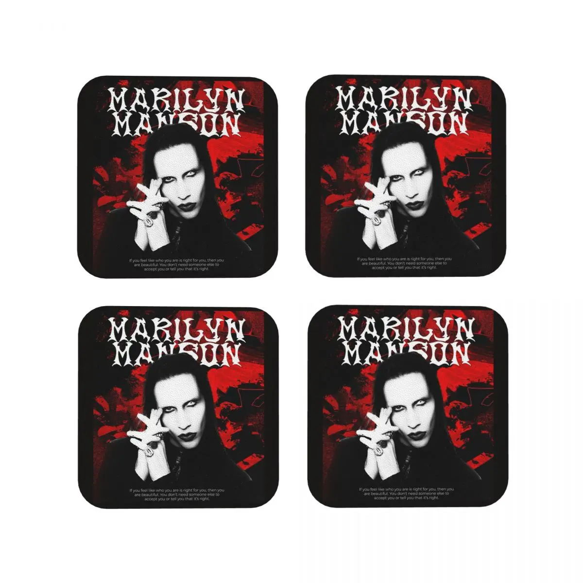 New Arrival Marilyn Manson The Golden Age Of Last Music Coasters Coffee Mats Mug Cup Tableware Pads for Home Kitchen Dining Bar